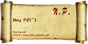 Ney Pál névjegykártya