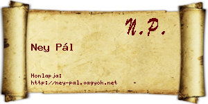 Ney Pál névjegykártya